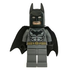 Batman, Dark Bluish Gray Suit, Black Cape and Cowl, Light Nougat Head, Dark Bluish Gray Hips, Muscles Outline (fig-003414)