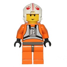 Luke Skywalker, Orange Rebel Pilot Outfit, Yellow Skin, Dark Gray Hips (fig-003526)
