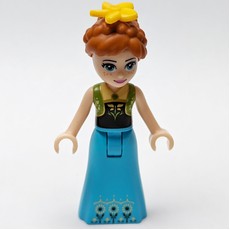 Anna - Lime Vest, Medium Azure Dress, Braids, Flower (fig-003572)
