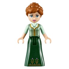 Anna - Sand Green and Dark Green Dress, Open Mouth (fig-003580)