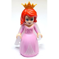Ariel - Human Form, Bright Pink Gown, White Cape (fig-003588)