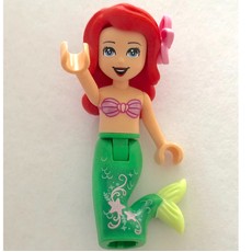 Ariel - Mermaid Form, Pink Top, Dark Green Scales on Tail (fig-003592)