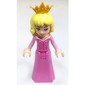Aurora - Dark Pink Dress, Silver Decoration, Pearl Gold Crown