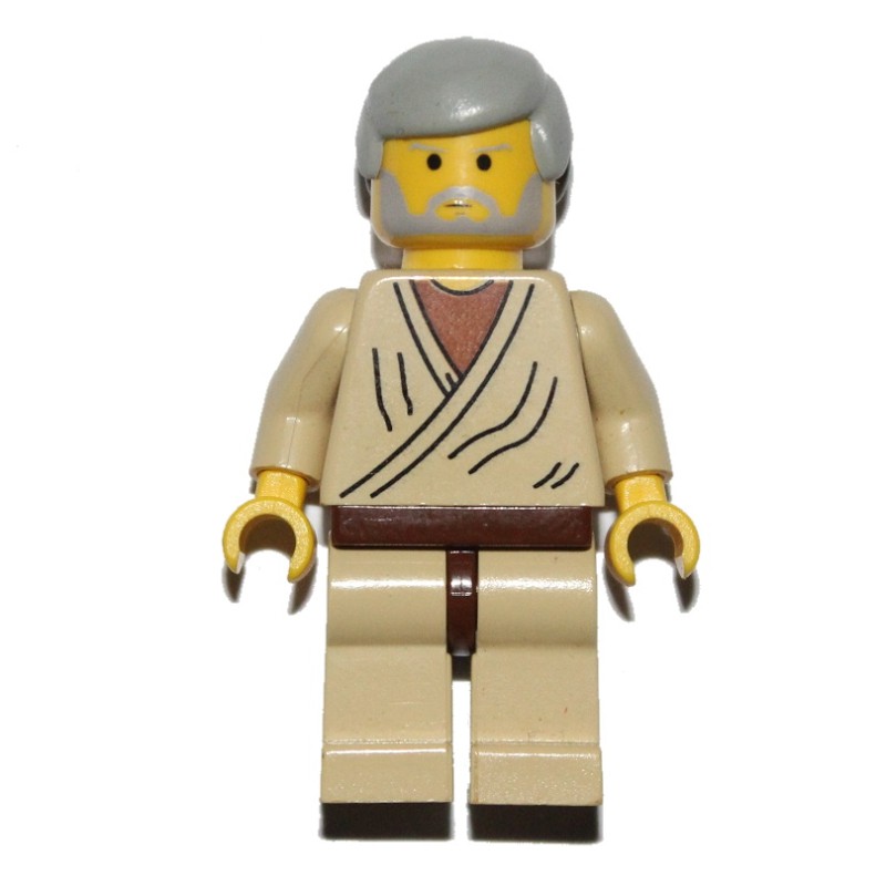 LEGO Set fig-003618 Obi-Wan Kenobi, Old, Yellow Skin, Light Gray Hair ...