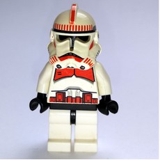 Clone Shock Trooper, Red Markings, Plain Black Head, Black Hips (fig-003671)
