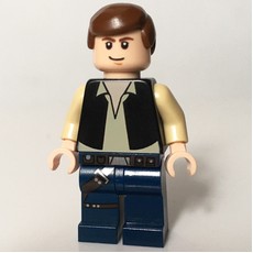 Han Solo, Black Vest, Dark Blue Legs, Smooth Hair, No Cheek Lines (fig-003759)
