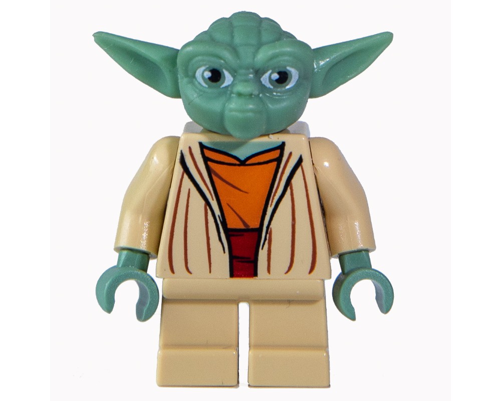 LEGO Set fig-003765 Yoda, Sand Green Head with Gray Hair, Dark Red Sash ...