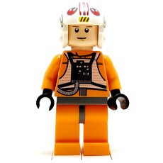 Luke Skywalker, Orange Rebel Pilot Outfit, Dark Bluish Gray Hips, White Pupils (fig-003869)