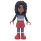 Andrea - Dark Blue Christmas Sweater, Red Skirt