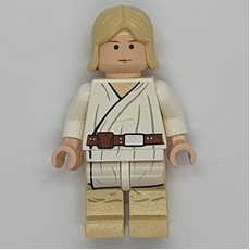 Luke Skywalker, White Robe, Straight Tan Hair, Black Eyes (fig-003952)
