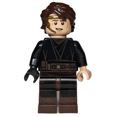 Anakin Skywalker, Black Robe, Dark Brown Legs, Printed Headset (fig-004031)
