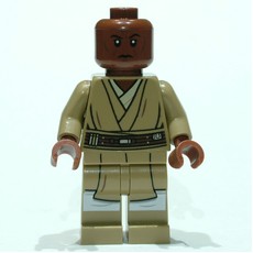 Mace Windu, Dark Tan Printed Legs, Closed Mouth (fig-004162)