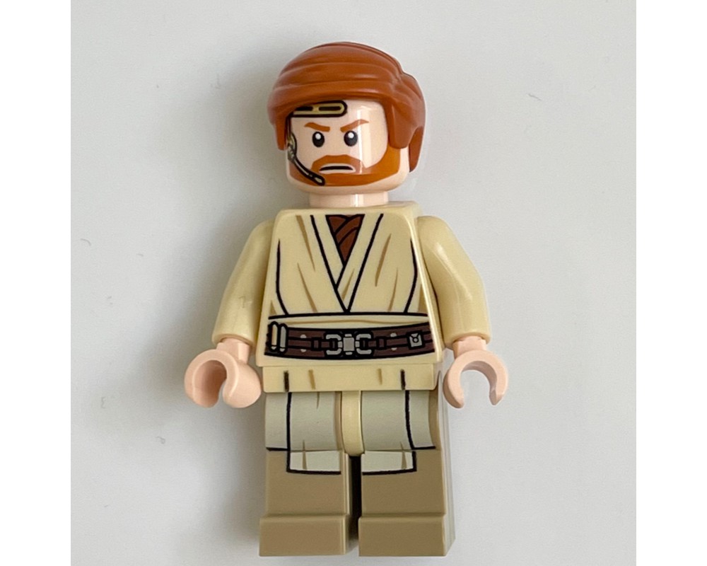 LEGO Set fig-004185 Obi-Wan Kenobi, Dark Tan Printed Legs, Headset ...