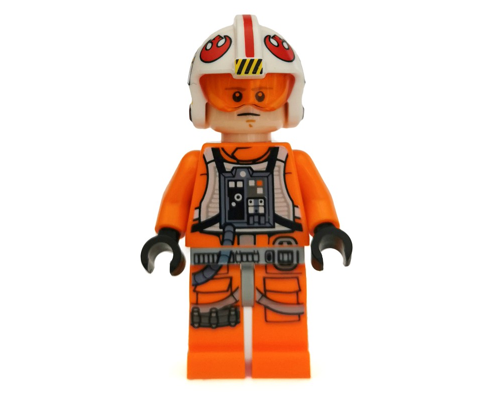 LEGO Set fig-004319 Luke Skywalker, Orange Rebel Pilot Outfit, Light ...