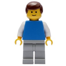 Man - Blue Shirt, White Arm, Light Gray Legs (fig-004385)
