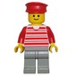 Man - Red/White Striped Shirt, Red Arms, Light Grey Legs, Red Hat