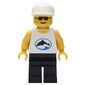 Man - Sunglasses, White Torso with Dolphin, Black Legs, White Cap