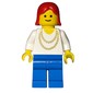 Woman - Gold Necklace, White Torso, Blue Legs, Red Hair