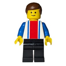 Man - White Torso with Blue/Red Stripes, Black Legs (fig-004468)