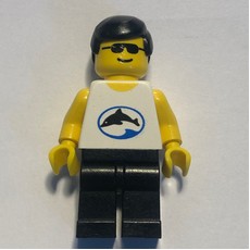 Man - White Torso with Dolphin, Black Legs, Sunglasses (fig-004470)