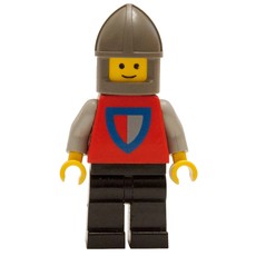 Knight (Halved Shield) - Black Legs, Chin-Guard (fig-004477)