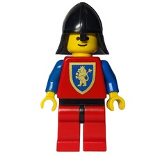 Knight (Crusader Lion) - Red Legs, Black Neck-Protector (fig-004573)