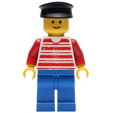Man - Red/White Striped Shirt, Red Arms, Blue Legs, Black Hat (fig-004688)