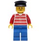 Man - Red/White Striped Shirt, Red Arms, Blue Legs, Black Hat