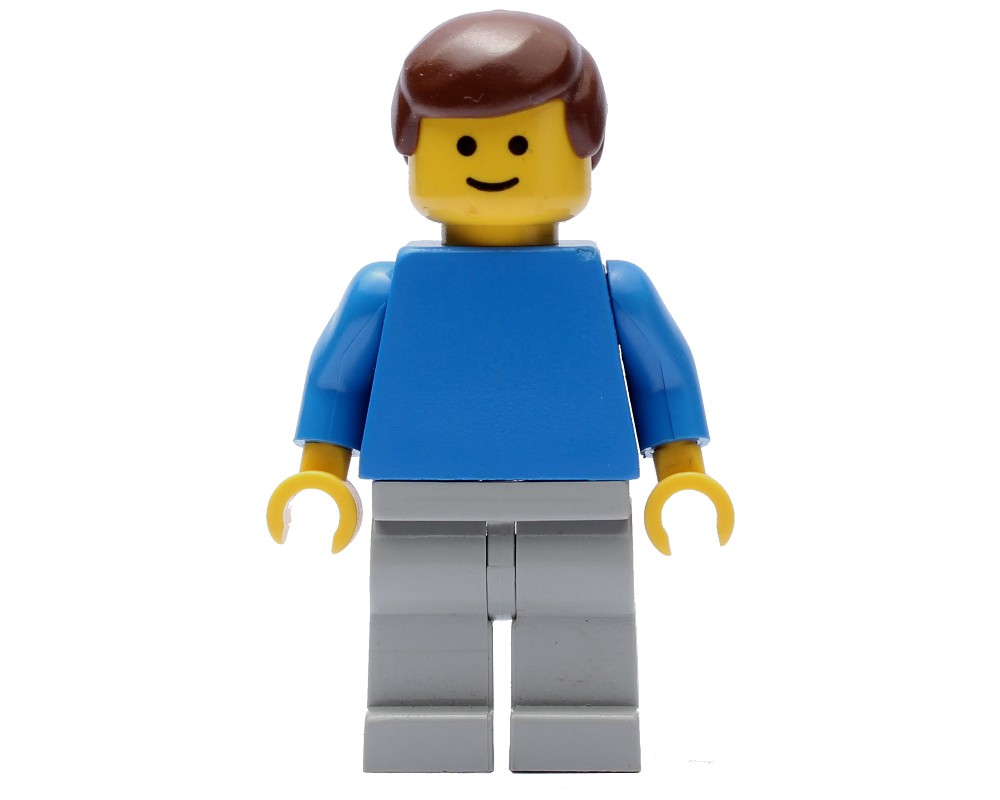 LEGO Set fig-004691 Man - Blue Torso, Light Grey Legs | Rebrickable ...