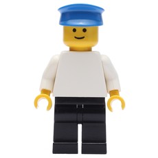 Man - White Torso, Black Legs, Blue Cap (fig-004695)