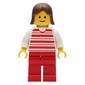 Woman - Red/White Striped Shirt, White Arms, Red Legs (3626b Head)