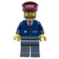 Conductor - Dark Blue Jacket, Dark Bluish Grey Legs, Dark Red Hat