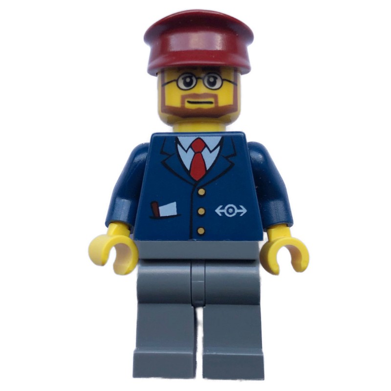 LEGO Set fig-004768 Conductor - Dark Blue Jacket, Light Bluish Grey ...