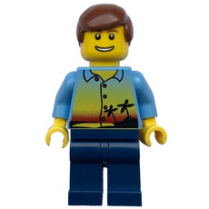Man - Hawaiian Shirt, Dark Blue Legs (fig-004770)