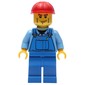 Worker - Medium Blue Torso, Blue Overall, Red Helmet