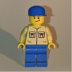 Man - Tan Shirt, Blue Legs, Blue Cap (fig-004777)