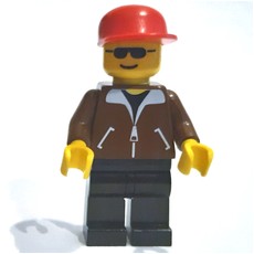 Man - Brown Jacket, Black Legs, Red Cap (fig-004792)
