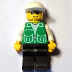 Man, Green Jacket, Black Legs, White Cap (fig-004797)