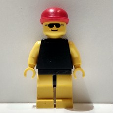 Man - Black Shirt, Yellow Legs, Red Cap (fig-004804)