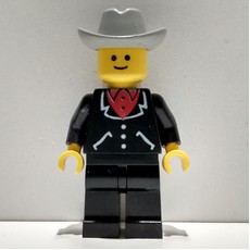 Man - Black Suit, Light Bluish Gray Cowboy Hat (fig-004827)