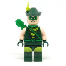 Green Arrow with Dark Green Hat with Lime Feather (fig-004879)