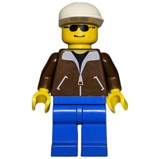 Man - Brown Jacket, Blue Legs, White Cap (fig-004906)