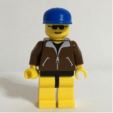 Man - Brown Jacket, Yellow Legs, Blue Cap (fig-004932)