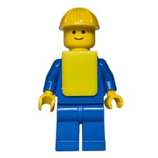 Man - Blue Torso, Blue Legs, Yellow Helmet, Yellow Vest (fig-004973)