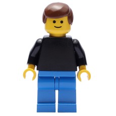 Man - Black Torso, Blue Legs, Brown Hair (fig-004974)