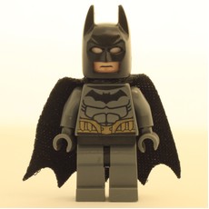Batman, Dark Bluish Gray Suit, Black Cape and Cowl, Light Nougat Head, Black Hips, Muscle Outline (fig-005013)