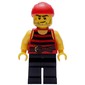Pirate - Red Stripes, Black Legs, Red Bandana, Scar