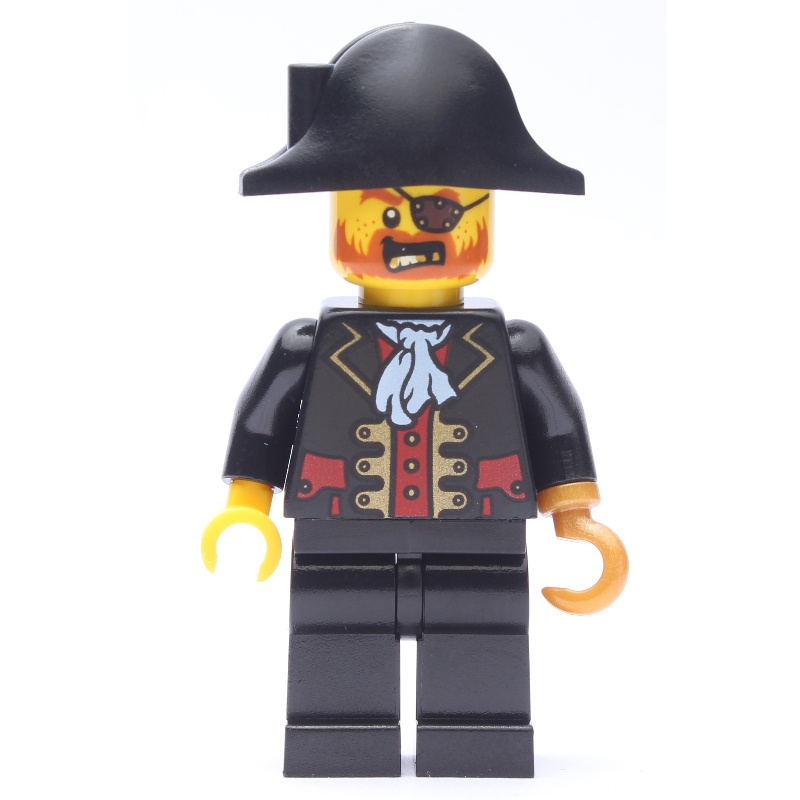 LEGO Set fig-005091 Pirate - Captain, Black Legs, Pearl Gold Hook