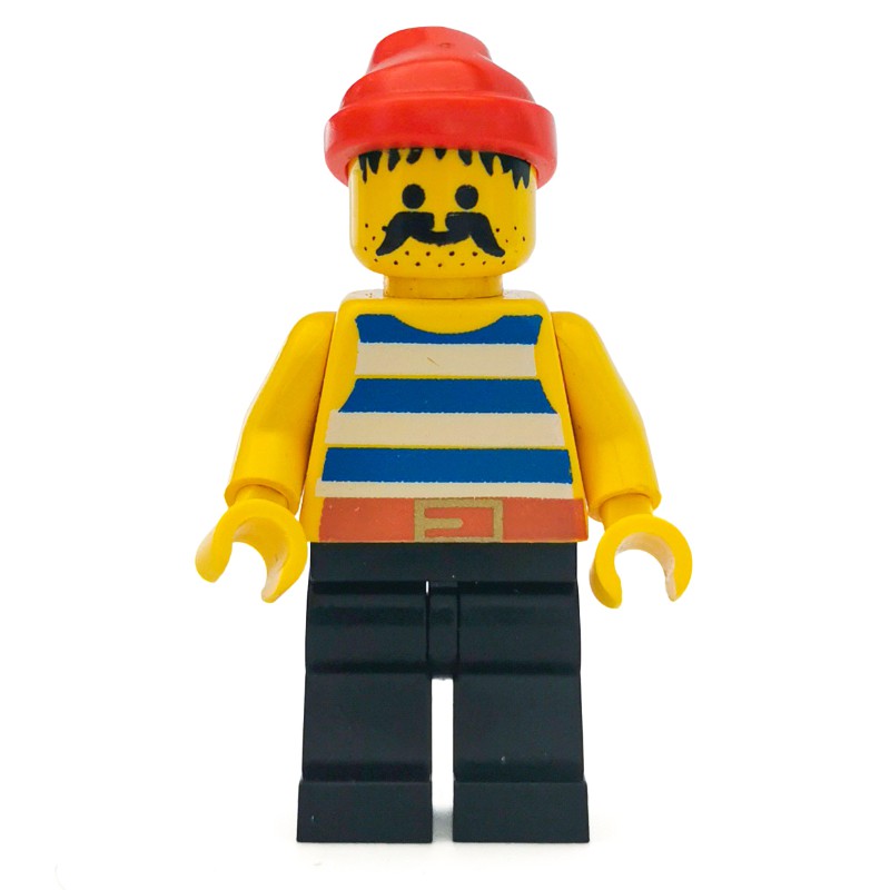 LEGO Set fig-005095 Pirate - Blue Stripes, Black Legs, Red Bandana ...