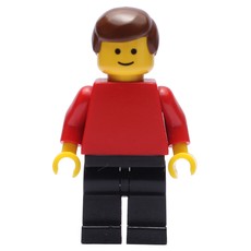 Man - Red Torso, Black Legs Brown Hair (fig-005100)
